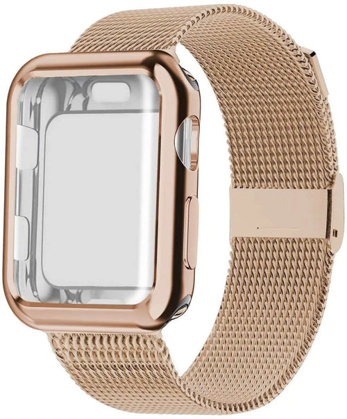 Magnetic Milan metal and TPU watch band for Apple Watch in multiple colour options on a wrist.