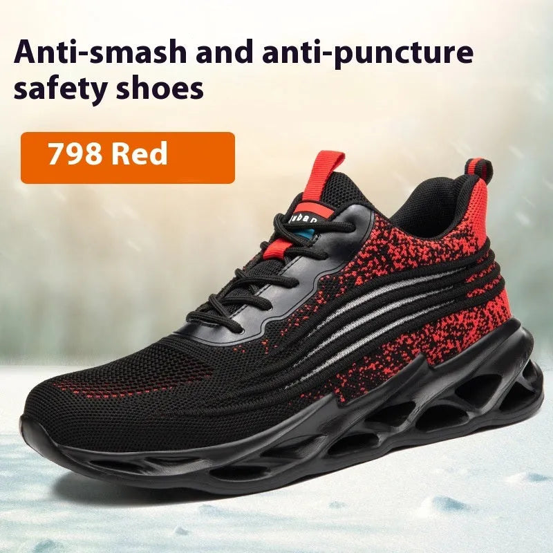 Lightweight labour protection shoes with anti-smashing and puncture-resistant features in multiple colour options