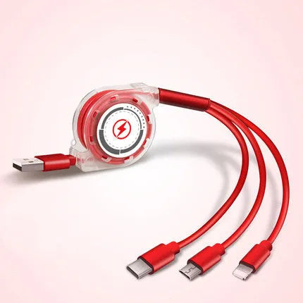 Telescopic charging cable extended to 120 cm length with titanium alloy connector