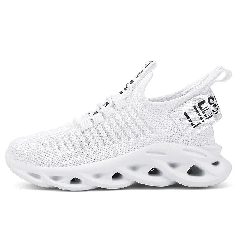 Kids street sneakers with Velcro strap in black colour