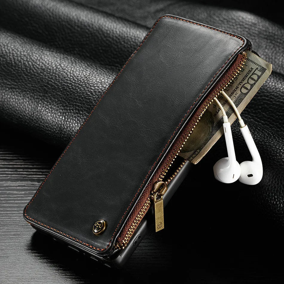 PU leather flip phone case for Samsung Galaxy Note9 in black, brown and red colours