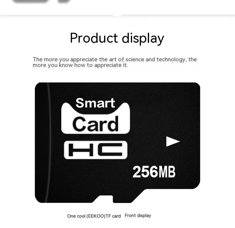 256MB TF series memory card measuring 11x15x1mm for MP3 and MP4 devices in packaging