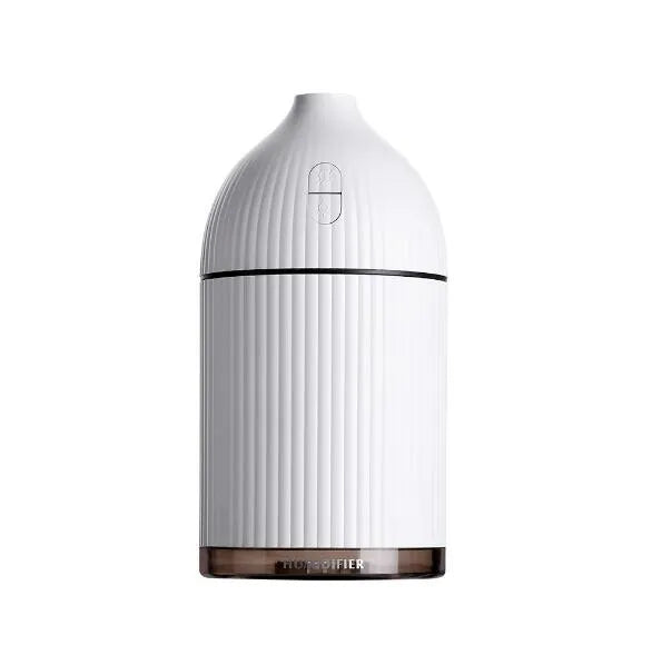 White 300ml ultrasonic aromatherapy diffuser with LED light and USB cable