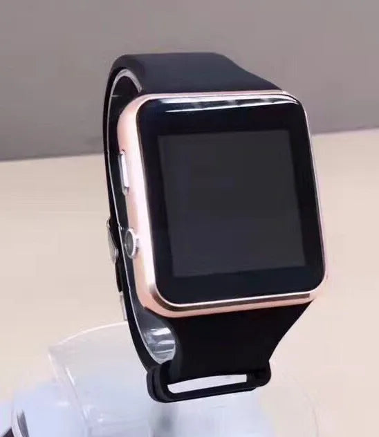 Smart watch with 1.54-inch touch screen and black silicone strap on a wrist