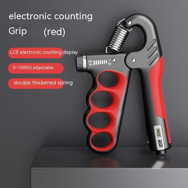 Adjustable electronic counter spring grip fitness equipment with colour display options