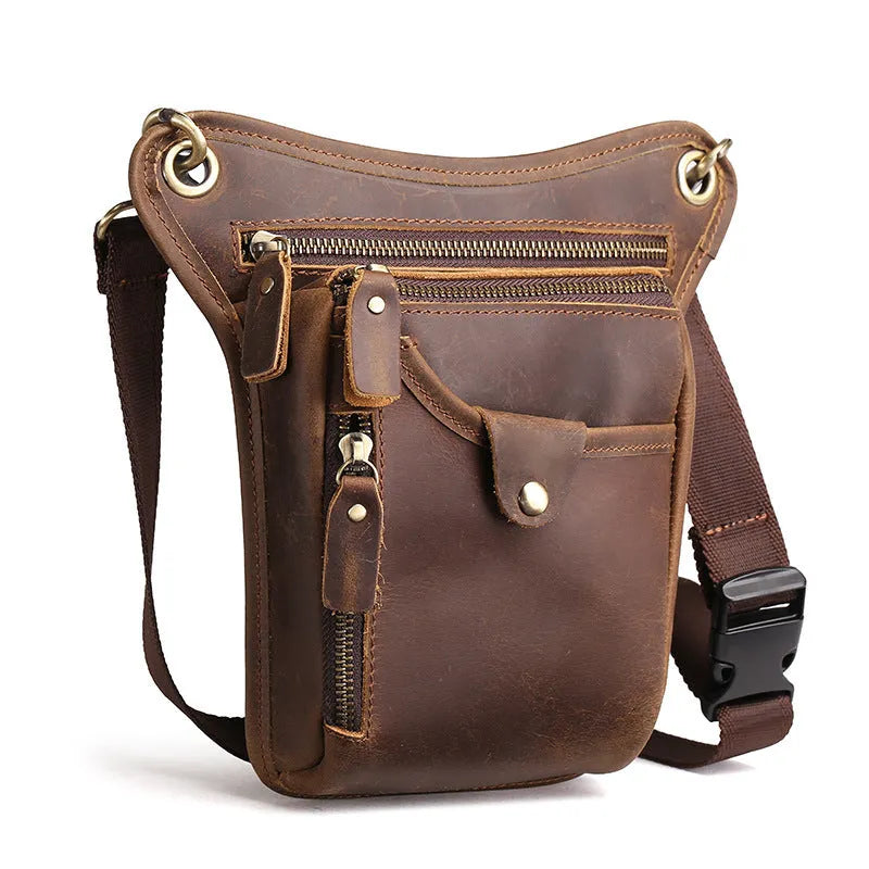 Crazy Horse leather retro satchel bag in multiple colour options including crocodile patterns