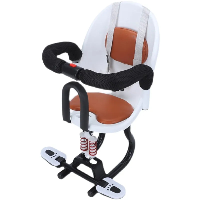 High carbon steel children's front seat for battery scooters in black colour
