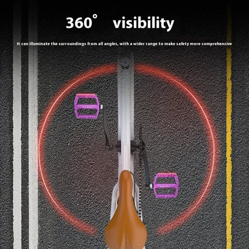 Aluminium alloy bicycle pedals with 710 LED lights in multiple colour options