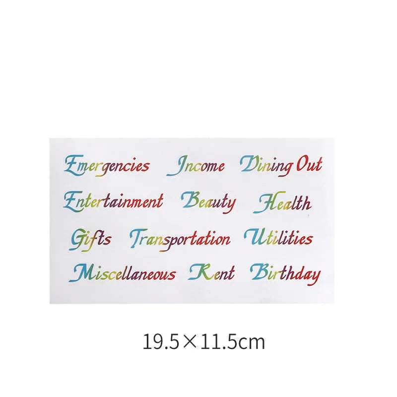 Handwritten label adhesive sticker collection showing multiple grid formats and colour options