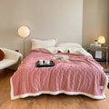 Polyester thermal flannel blanket in tea green colour measuring 180x200cm for winter bedding