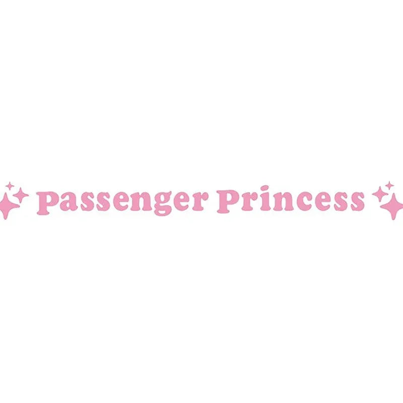 Passenger princess decorative vinyl sticker for car rearview mirror, 12.5 cm, shown in reflective red.