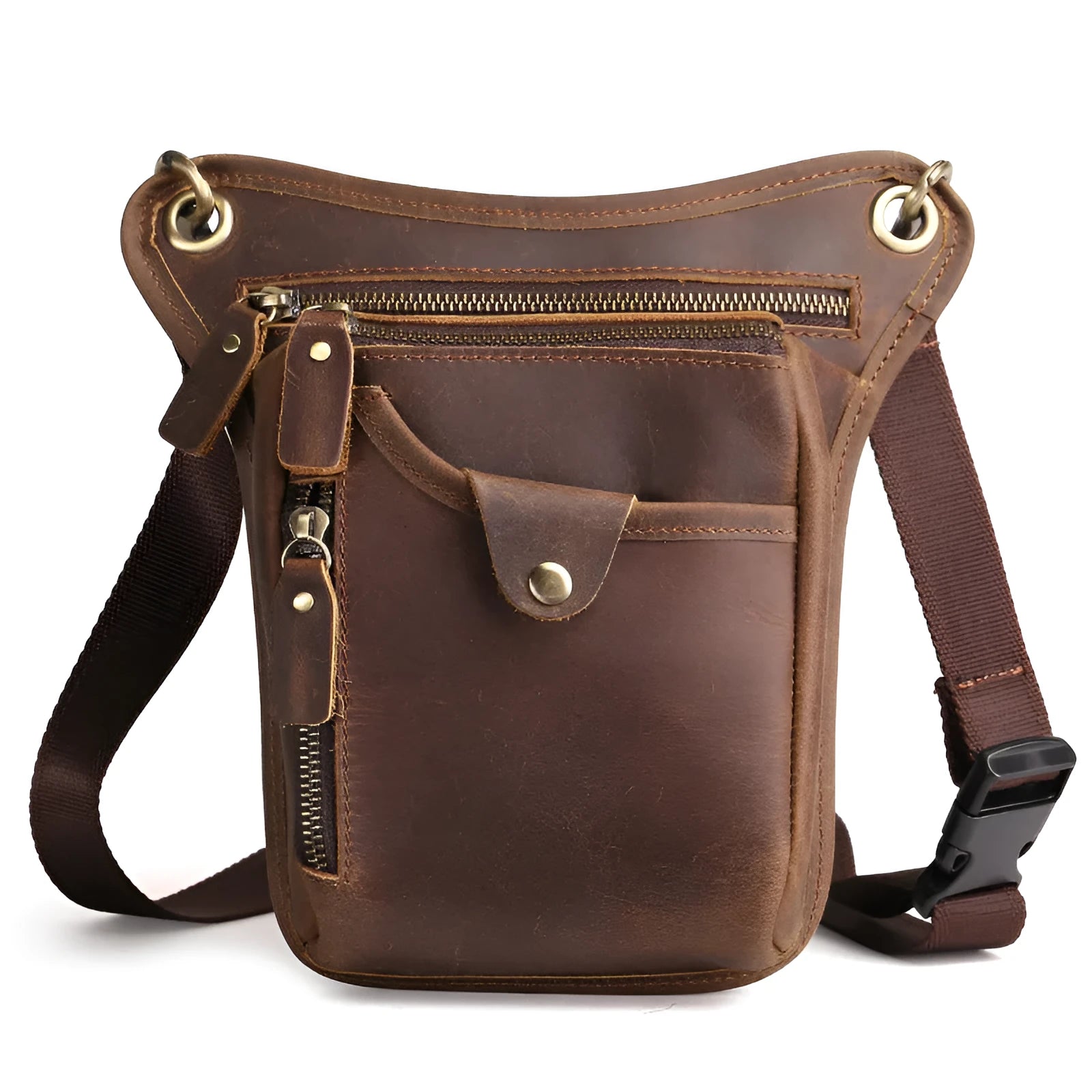 Crazy Horse leather retro satchel bag in multiple colour options including crocodile patterns