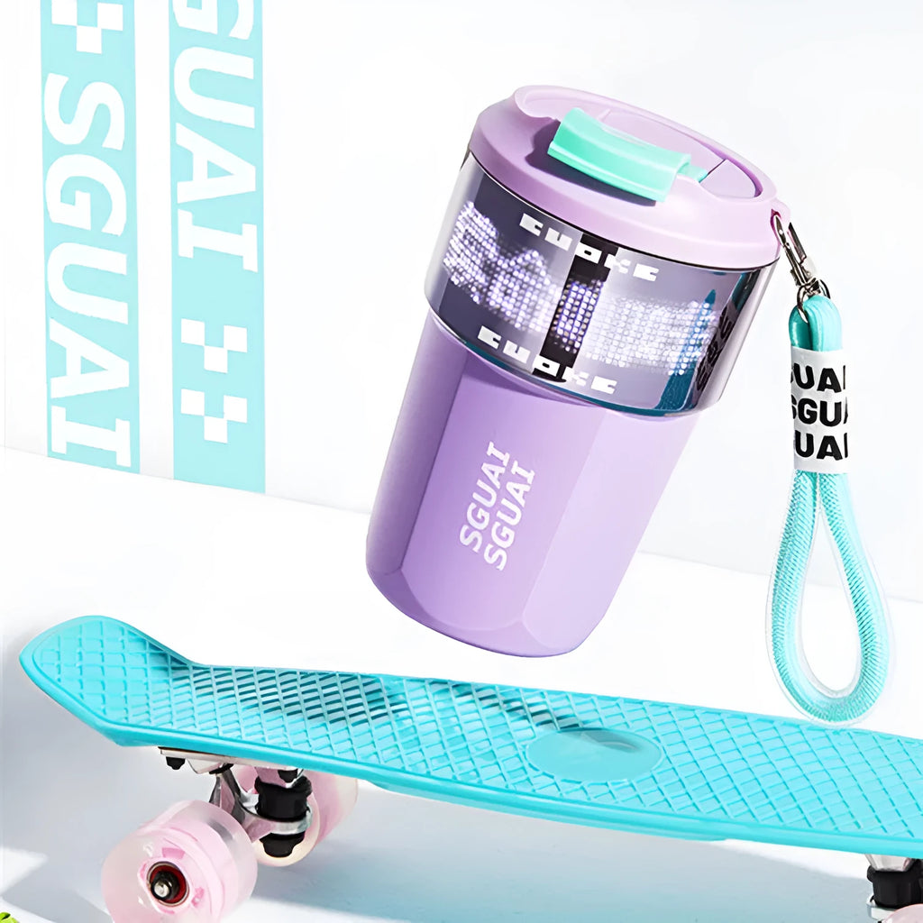 Japanese style stainless steel portable coffee cup with 50mL capacity in blue, grey, orange, white, and purple colour options.