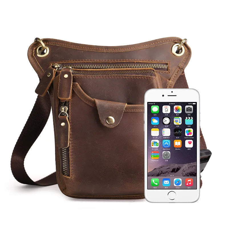 Crazy Horse leather retro satchel bag in multiple colour options including crocodile patterns