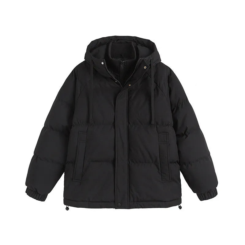 Loose two-piece winter cotton padded coat in mustard yellow colour with side pockets