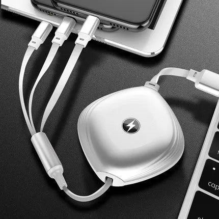Telescopic charging cable extended to 120 cm length with titanium alloy connector
