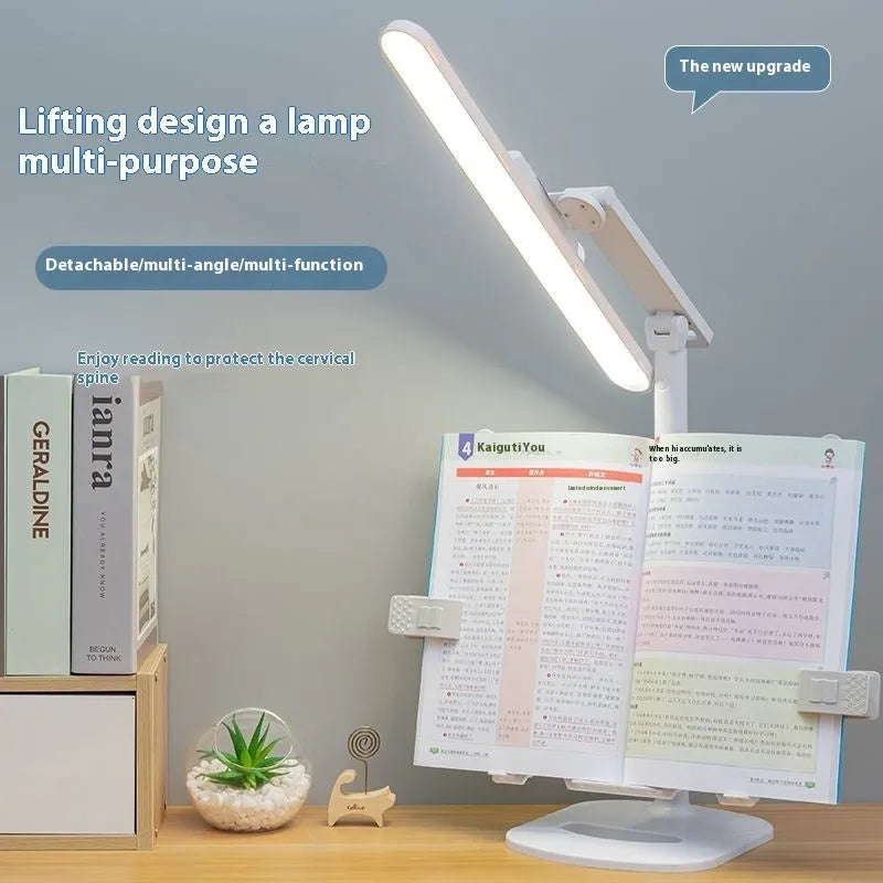 Adjustable reading bookshelf table lamp with three colour temperature settings and dual power modes