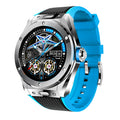 Black mv58 sports smart watch with Bluetooth calling on a silicone strap, showing health stats on its screen.