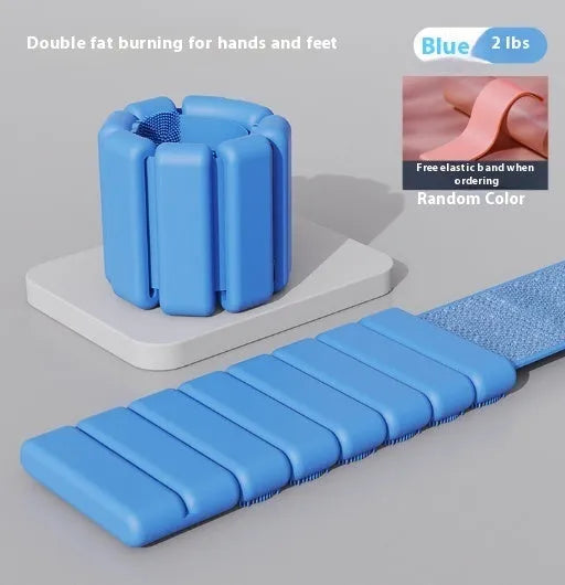 Silicone weight-bearing fitness bracelet with Velcro strap and detachable weights in various colours