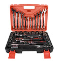 61-piece chrome vanadium steel auto repair socket and wrench set in a storage box