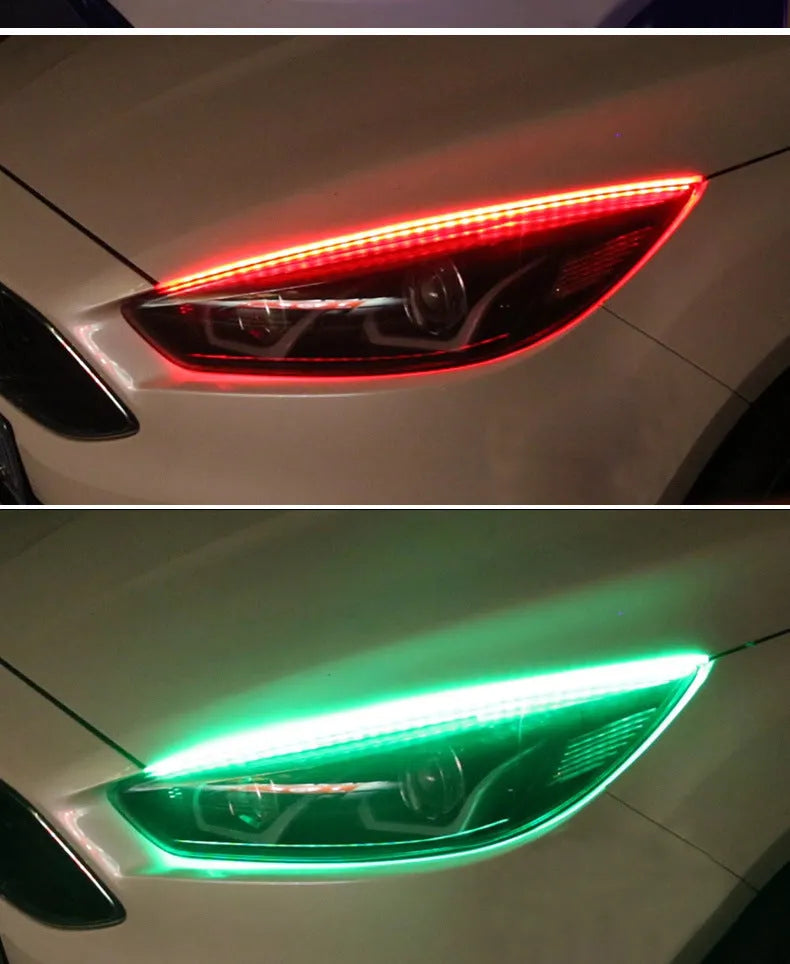 RGB colour-changing LED daytime running lights with remote control in 30cm, 45cm, and 60cm lengths
