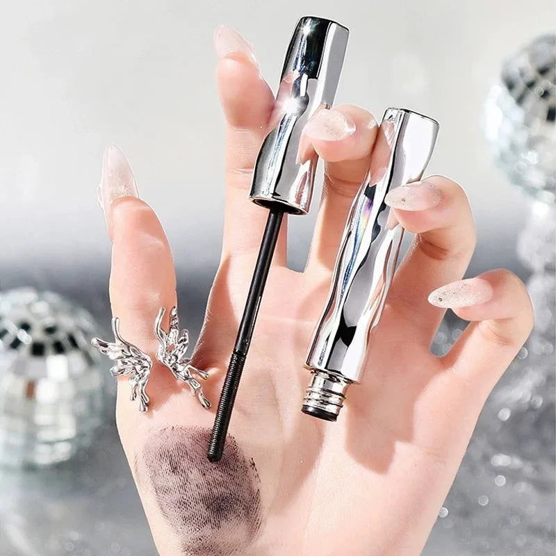 Waterproof mascara in steel tube with black and brown colour options and optional eyelash curler
