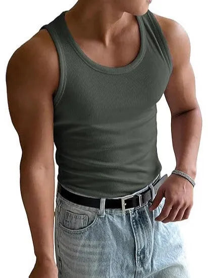 Men's tight-fit round neck workout t-shirt in polyester with wool lining