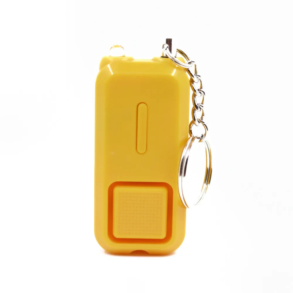 ZQ-202 personal safety alarm in multiple colours showing 65x30x12mm dimensions