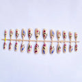 Almond-shaped removable nail art wear armour with rose and tulip floral patterns
