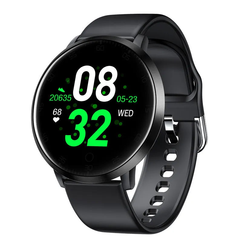 Ultra-thin waterproof smart health bracelet with zinc alloy body and silicone strap