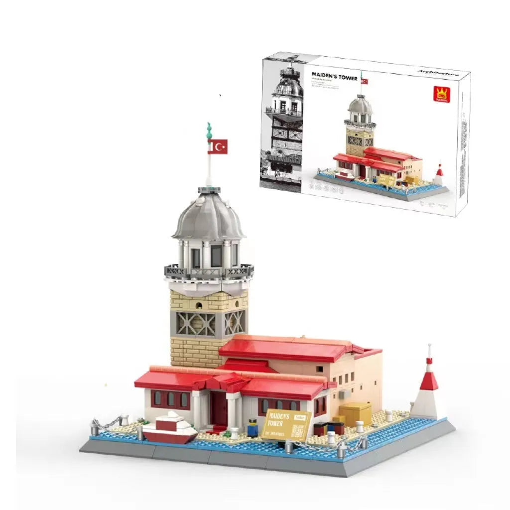Wange ABS plastic small particle building blocks set with international architecture models