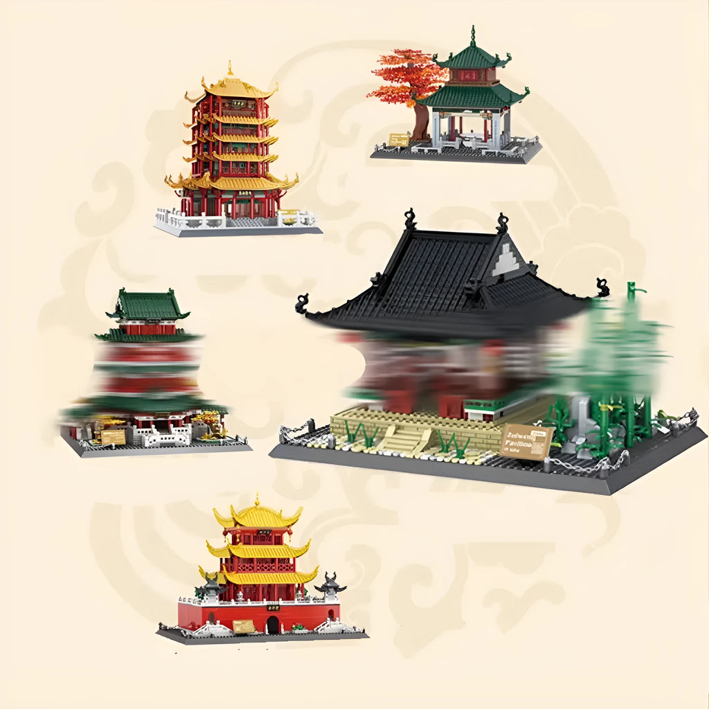 Wange ABS plastic small particle building blocks set with international architecture models