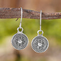 Bohemian retro round print distressed ethnic earrings in zinc alloy geometry shape