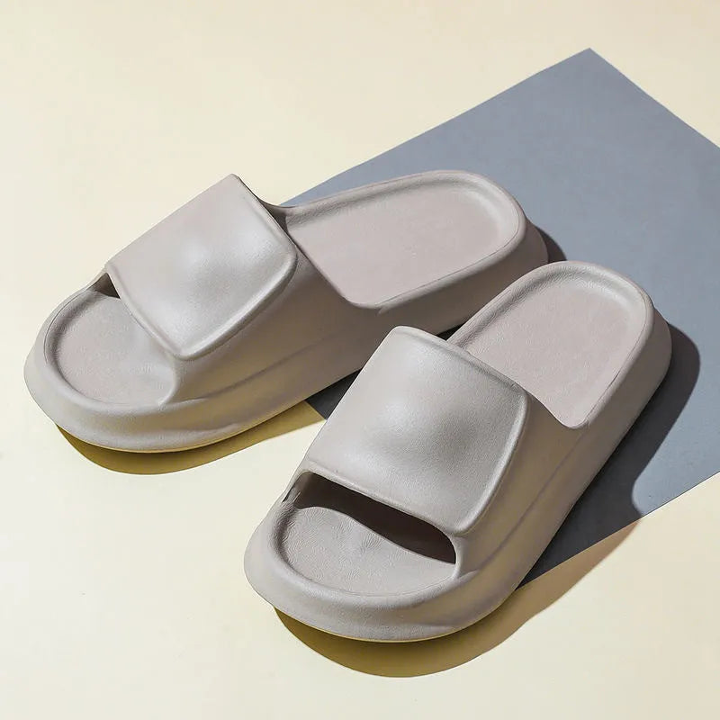 Soft EVA bathroom slippers with 3.5cm thick sole in seven colour options