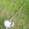 Stainless steel golf ball picker with telescopic handle in metallic colour