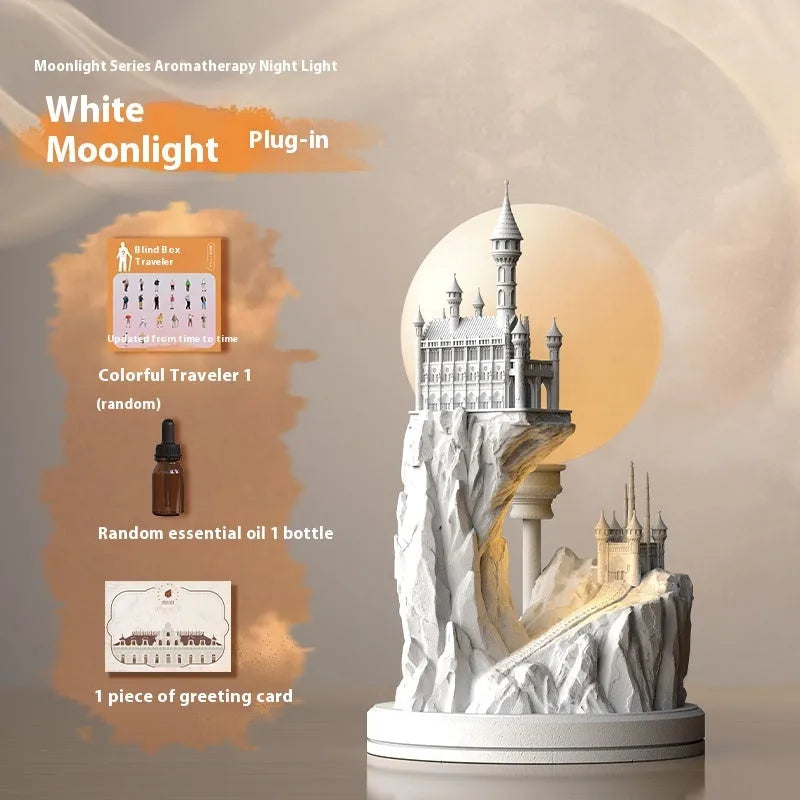 White composite gypsum table lamp with plug-in night light function for bedside use