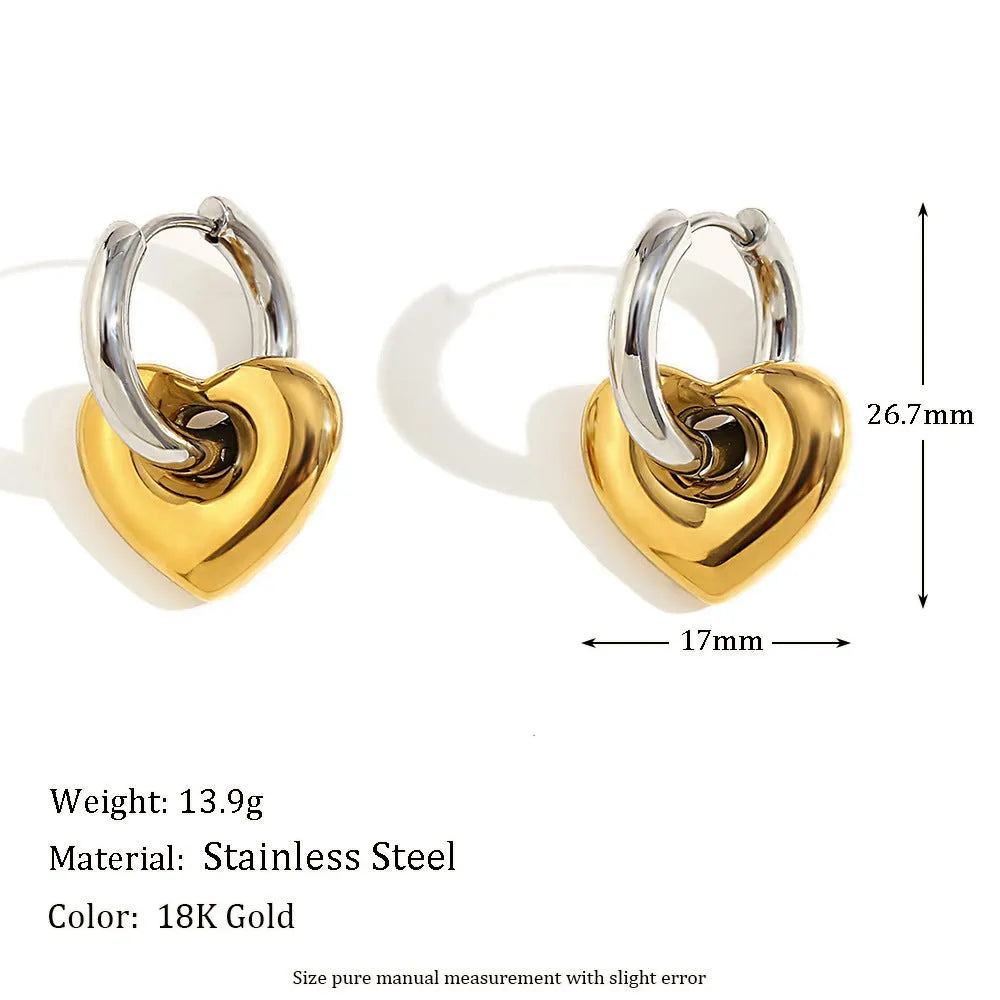Gold electroplated geometric jewellery set with earrings, bracelet, and necklace on stainless steel