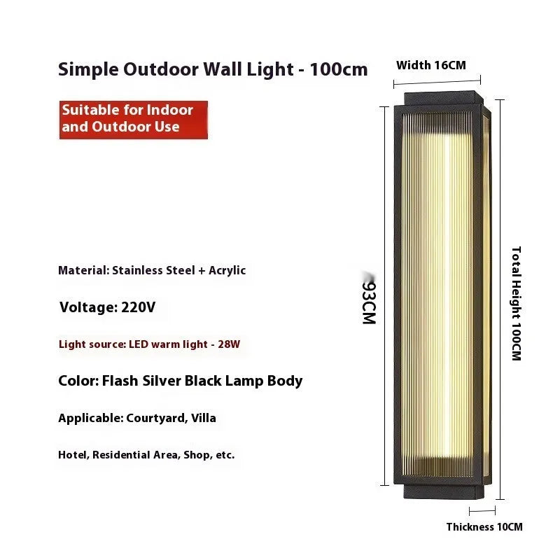 Stainless steel outdoor wall lamp with waterproof rating for garden installation