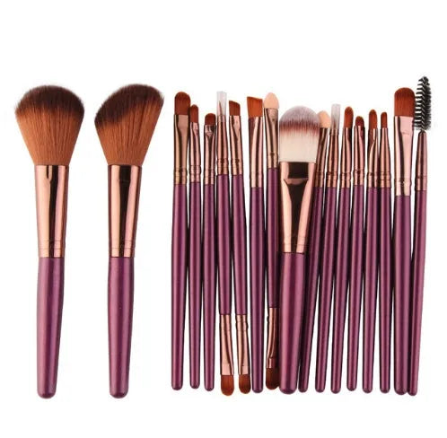 MAANGE 18 piece professional make-up brush set with fan-shaped cosmetic tool