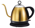 Stainless steel electric kettle in gold colour with touch control panel and 1L capacity