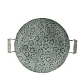 Round wrought iron storage tray with European design in two size options