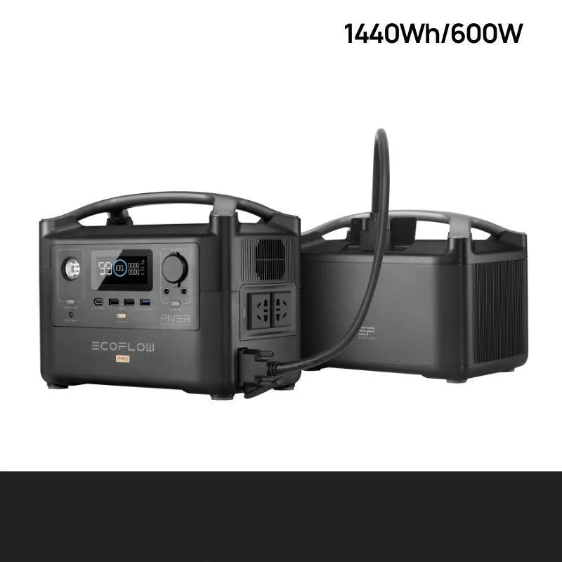 Rui Pro 720Wh portable power station with LCD display and multiple output ports including USB-C and AC sockets
