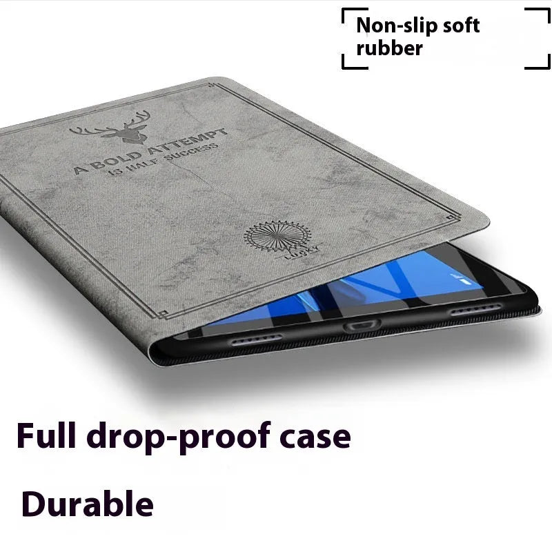 Deer soft shell clamshell iPad protective case in TPU leather shown in one of four Elk colour options.