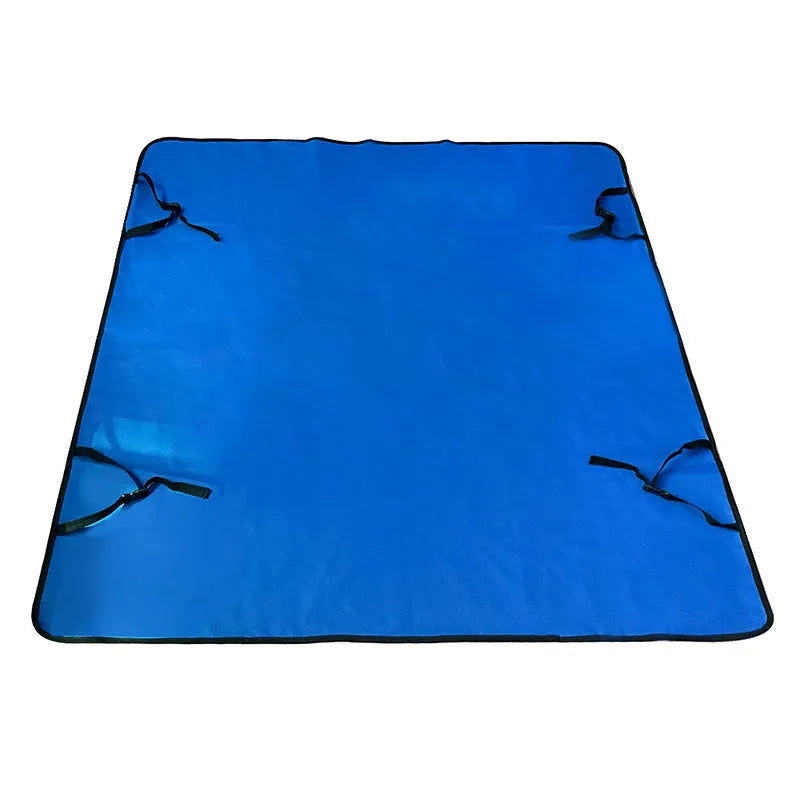 Waterproof car rear seat pet mat with non-slip backing in grey with dog footprint pattern