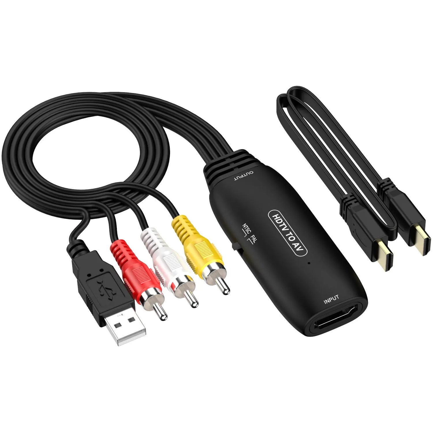 HDMI to AV converter adapter cable for 1080p video transfer to monitors and projectors