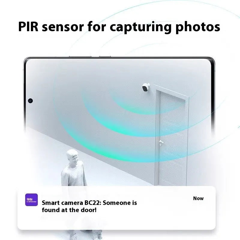 Wireless battery surveillance camera with self-contained bracket for indoor security monitoring