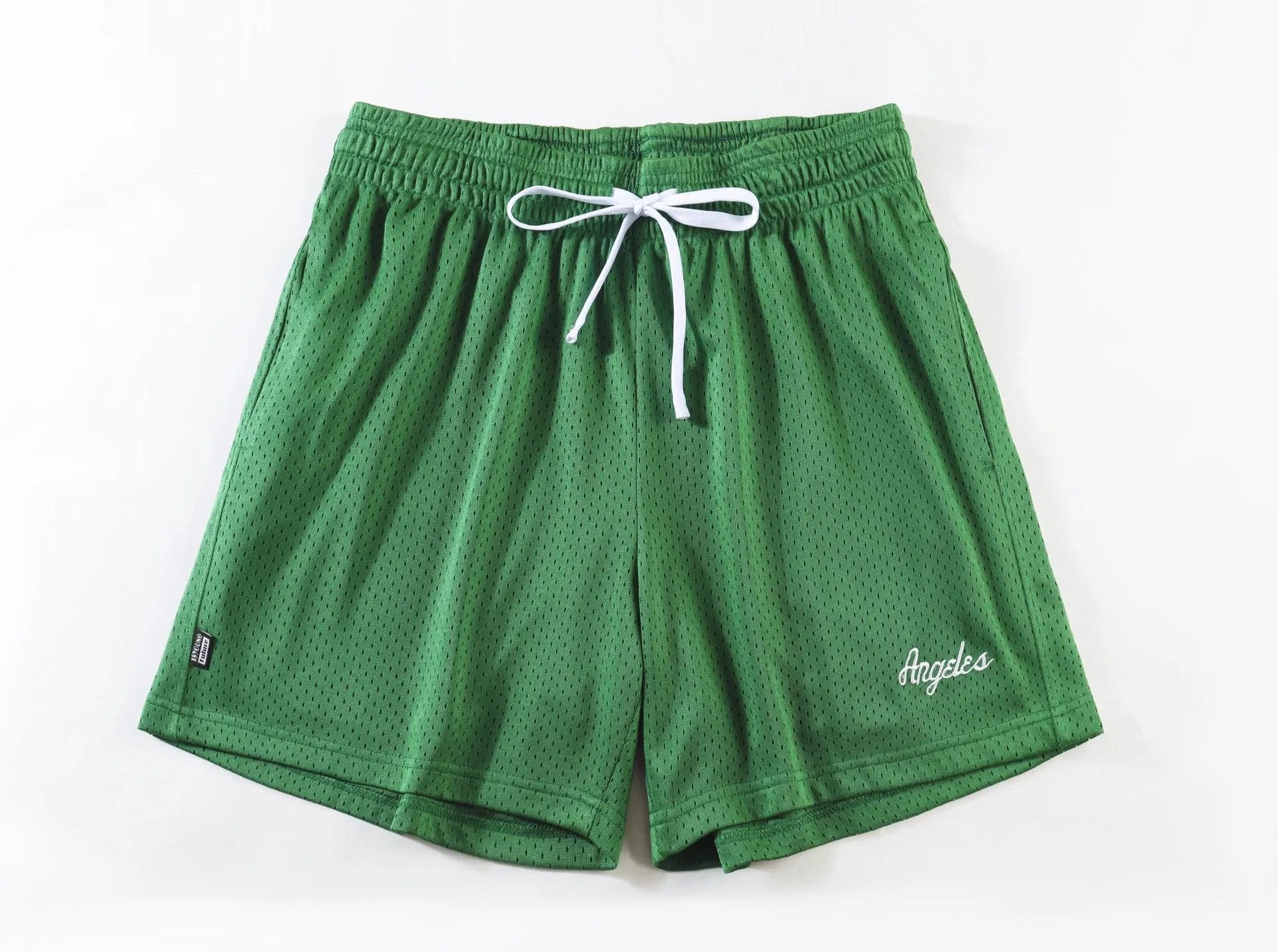Men's double-layer mesh shorts in sports purple showing mesh texture and sport styling