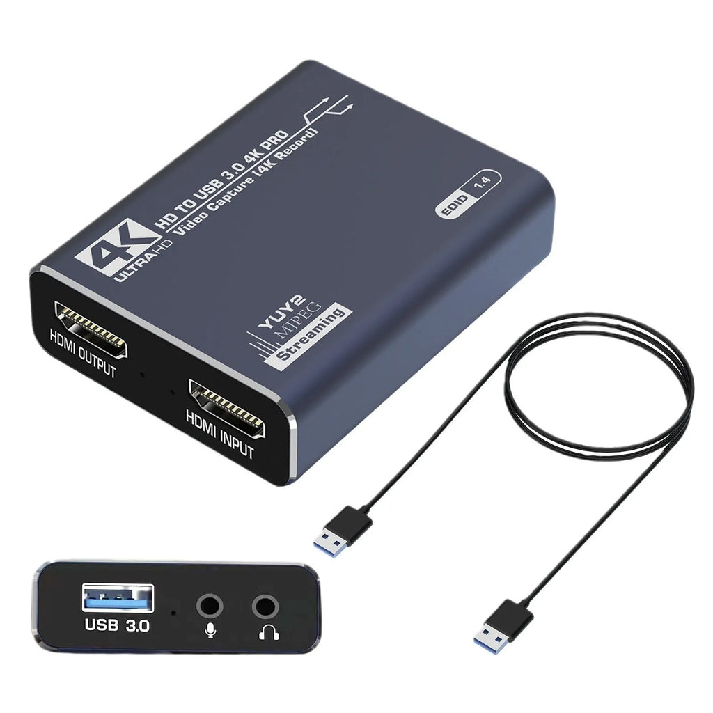 Black 4K gaming set-top box with recording and audio playback functions