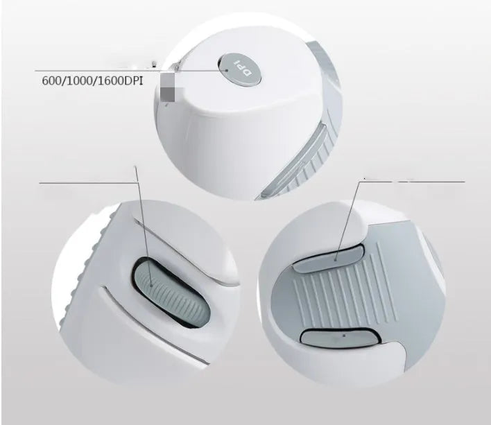 M 618 black and white wireless vertical ergonomic computer mouse showing side profile and button layout