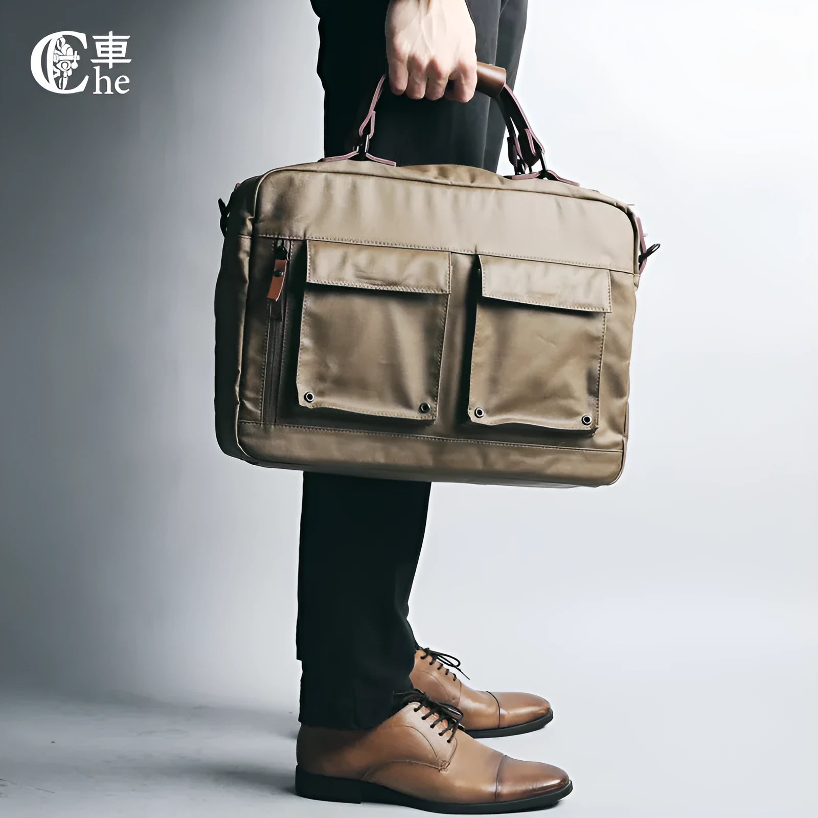 Dpark single shoulder sling laptop bag for 14 and 15 inch devices in black, brown, or khaki.